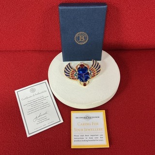 Sacred Treasures Egyptian Brooch 24ct Plated Gold Swarovski Crystals (J) #461