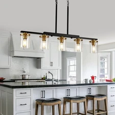 4 or 5-Light Kitchen Island Lighting,Dining Room Lights Modern Farmhouse Chandel