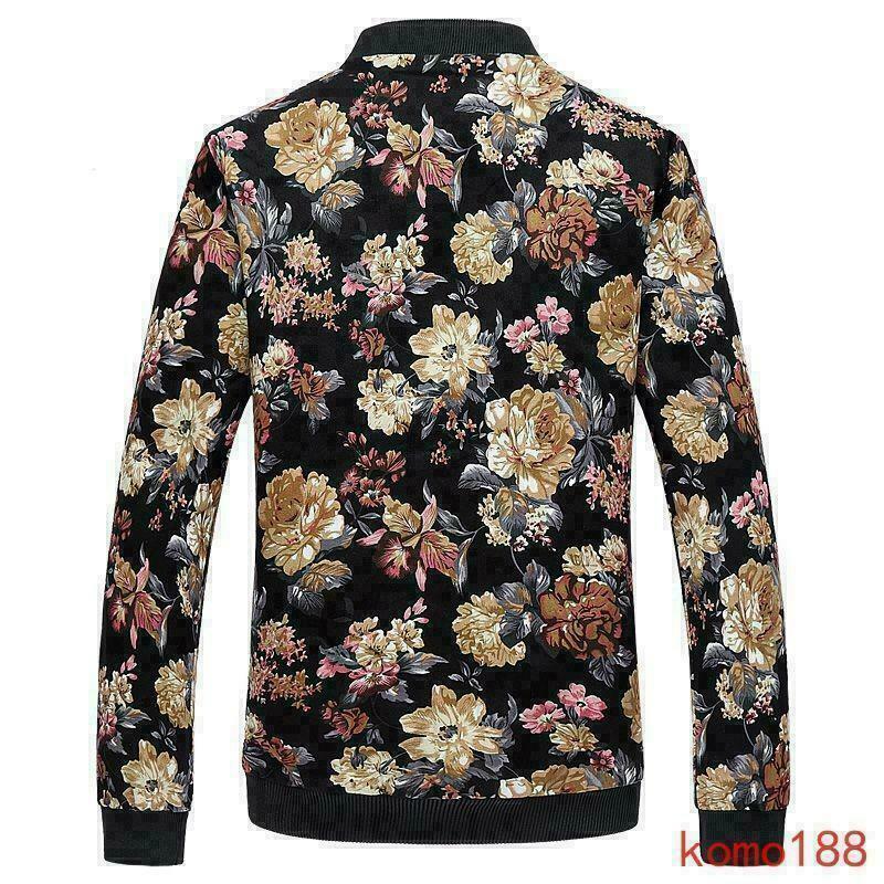 Red Flower Paisley Pattern Print Men's Bomber Jacket