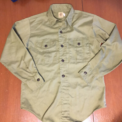 Vintage 50s 60s BSA Boy Eagle Scouts USA Uniform Button Official Shirt Small 