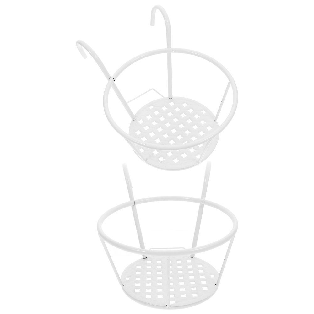 2PCS Bonsai Hanging Basket Flowerpot Holder Art Handrail Stand Flowerpot Bracket