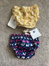 Lot 2 Pottery Barn Kids Baby Bumble/Whales Bee Diaper Cover Size 6-12M Nylon NWT
