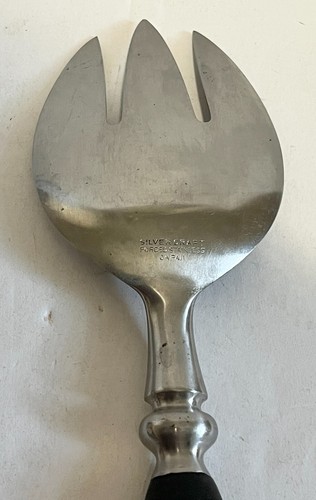 Vintage Silvercraft Forged Stainless Salad Serving Fork - Black Handle - JAPAN - Picture 4 of 7