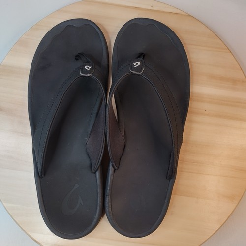 OluKai OHANA Black Flip Flops Beach Thong Summer Sandals Women US 11 - Picture 7 of 12