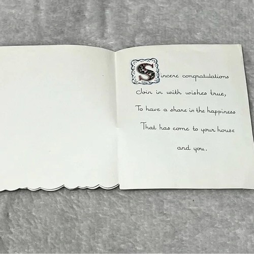 Una tarjeta Gibson a los padres del nuevo bebé tarjeta de felicitación vintage DBX - Imagen 2 de 4