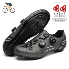 MTB Cycling Shoes with SPD-SL Cleats Men's Road Bike Self-Locking Sneakers 