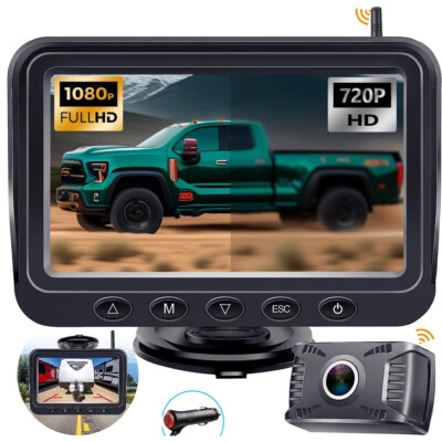 Wireless Backup Camera for Trucks 5 Inch HD 1080P Back Up Monitor Universal KITS