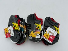 Pokemon Socks Boys No Show Small 4 1/2-8 1/2Total of 18 Pair NWT 3 Packs Of 6