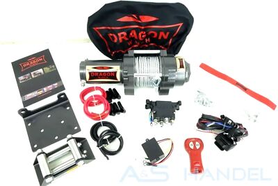 Seilwinde für Quad ATV mit Fernbedienung Funk 3500lbs 12V Dragon Winch DWH3500HD