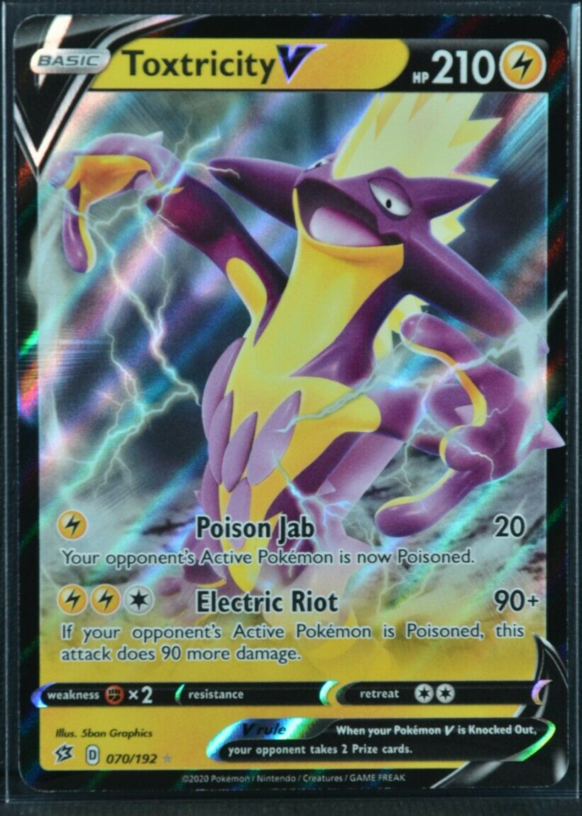Toxtricity V 070/192 Rebel Clash 2020 ULTRA RARE HOLO Pokemon TCG Card - NM