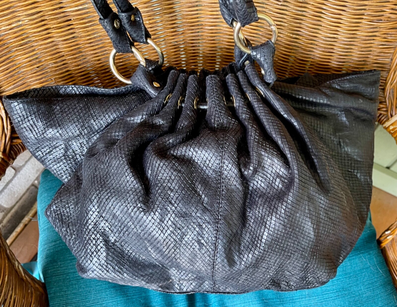 Jenrigo Italian Black Python Embossed Italian Lea… - image 12