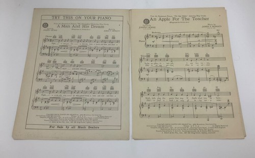 An Apple For The Teacher -1939 Sheet Music-Bing Crosby - Picture 2 of 4