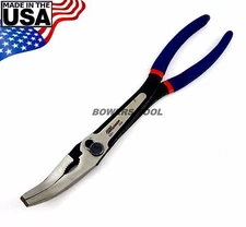 Pro America 11” XL Heavy Duty 45 Degree Bent Tip Slip Joint Long Nose Pliers USA