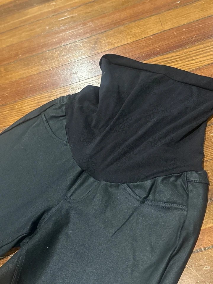 Pantalones de trabajo Jessica Simpson maternidad negros cerosos talla pequeña Foto 3 de 4