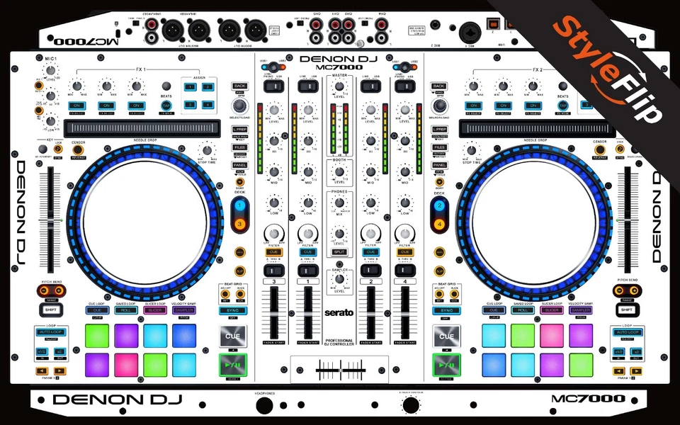 Denon MC7000 Skin | Color White | Protective Decal | StyleFlip Skins