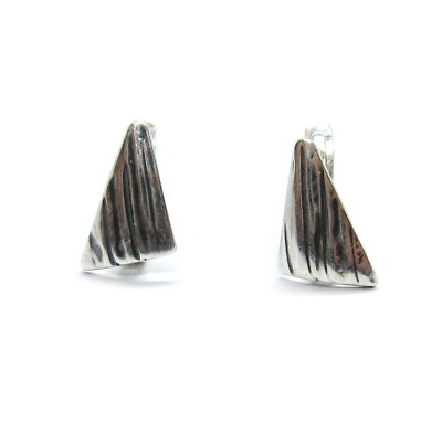 Handgefertigte echt Sterling Silber kleine Ohrringe massiv gepunzt 925 E000774