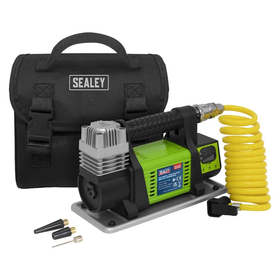 Sealey MAC04D Digital Readout Tyre Inflator Mini Air Compressor 12V - Image 3 of 3