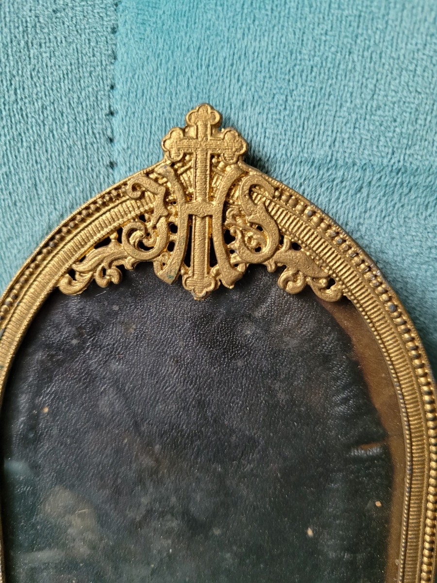 Antique Gilded Gothic Cathedral Christogram Picture Frame | eBay