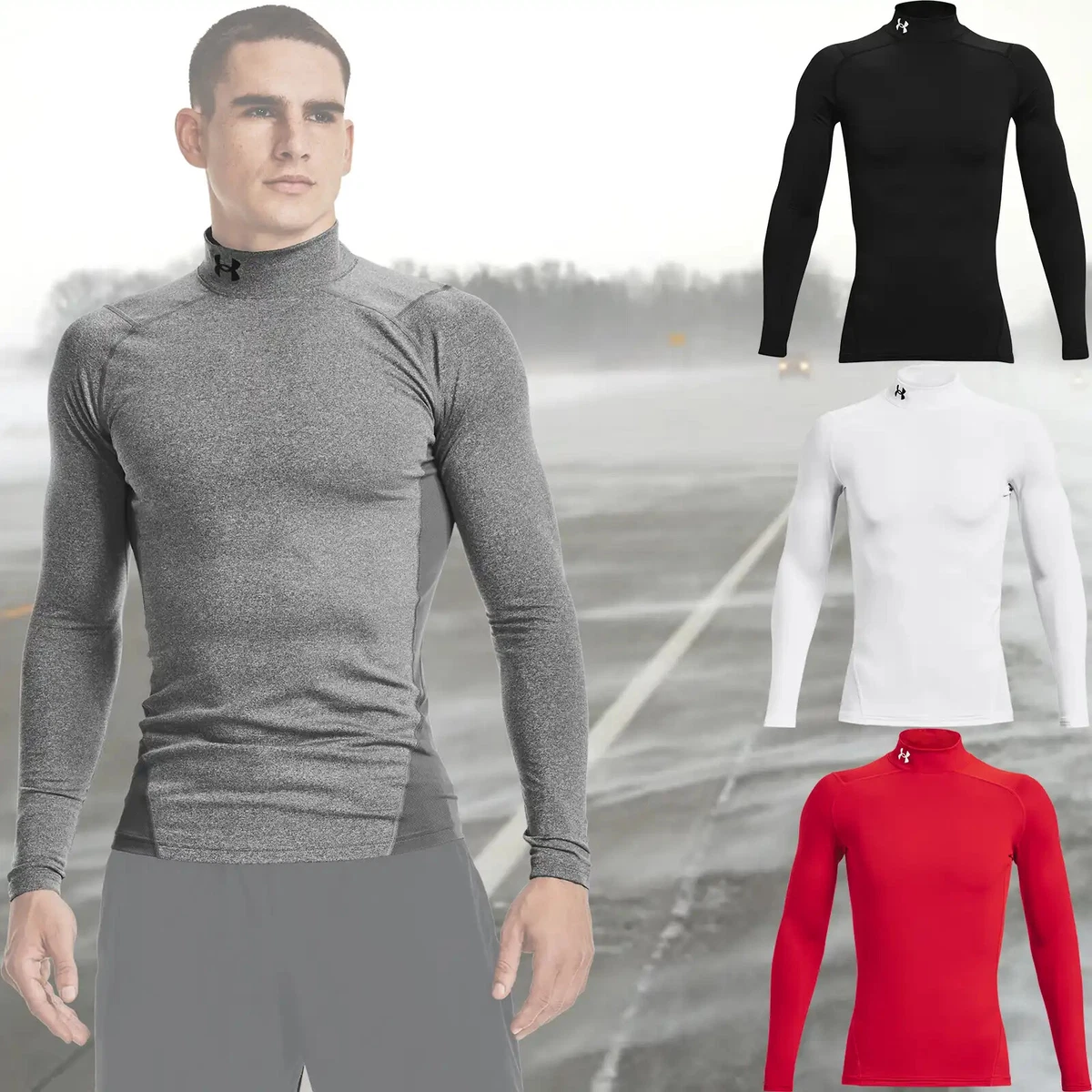 Under Armour Mens ColdGear Long Sleeve Mock Shirt - 1366072 - Free Shipping