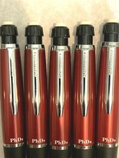 Papermate PhD Pencils (5) .5mm Rare Red and Chrome, NOS, No longer in production