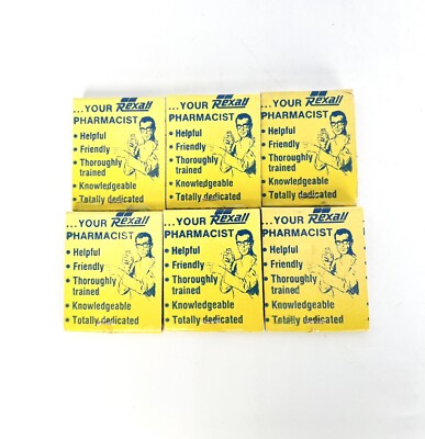 VINTAGE LOT OF 6 - Matchbooks Rexall Drug Stores Prescriptions Filled Pharmacist