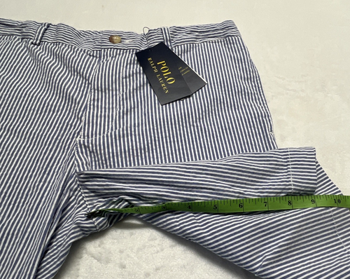 Neu mit Etikett Polo Ralph Lauren Jungen 16 gestreifte Seersucker Shorts blau weiß maritim - Bild 8 von 12