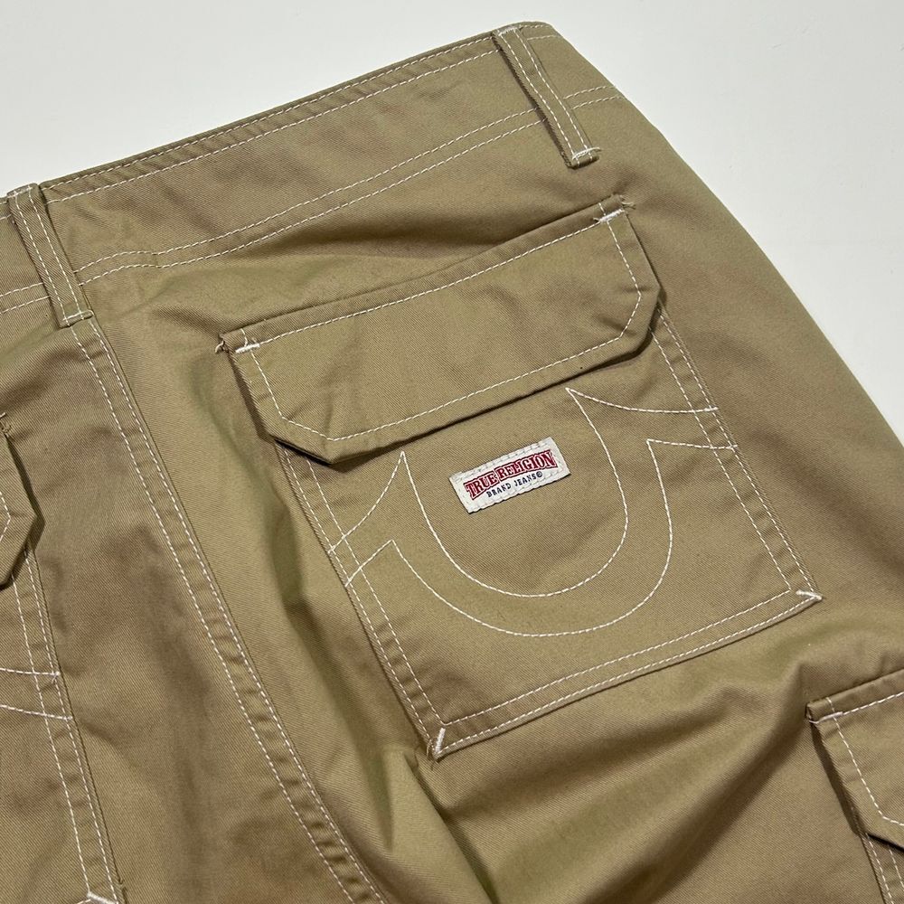 NWT True Religion Khaki Cargo Pants Utility Straight Leg Mens 34 thumbnail 3