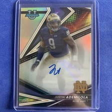JUSTIN ADEMILOLA 2022-23 BOWMAN'S BEST UNIVERSITY RC AUTO NOTRE DAME refractor