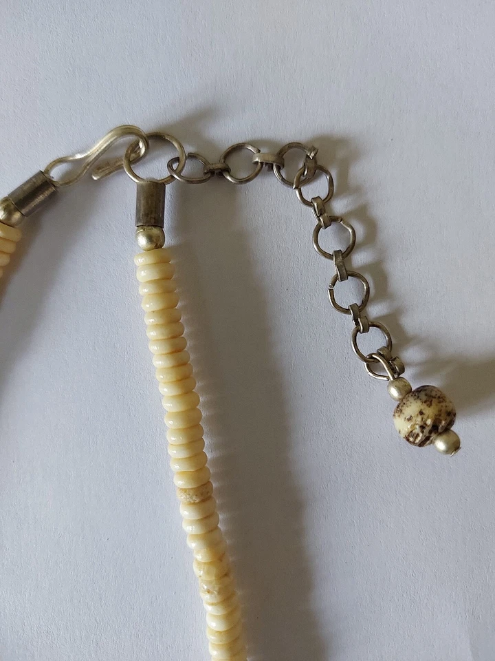 COLLANA TRIBALE OSSO GIROCOLLO ETNICO ANNI 80 VINTAGE @ SPLENDIDA @ - Immagine 2 di 4