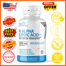 Nutri R Alpha Lipoic Acid 600Mg Capsules - R Lipoic Acid Stabilized with Biotin