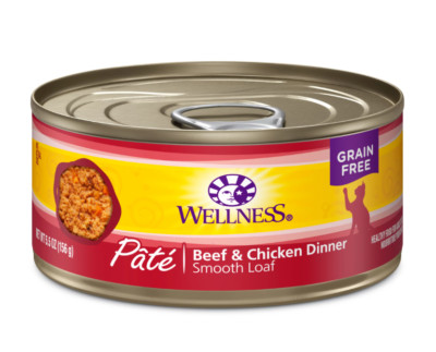 Wellness Complete Health Grain Free Canned Cat Food, Beef & Chicken 5.5 (24)