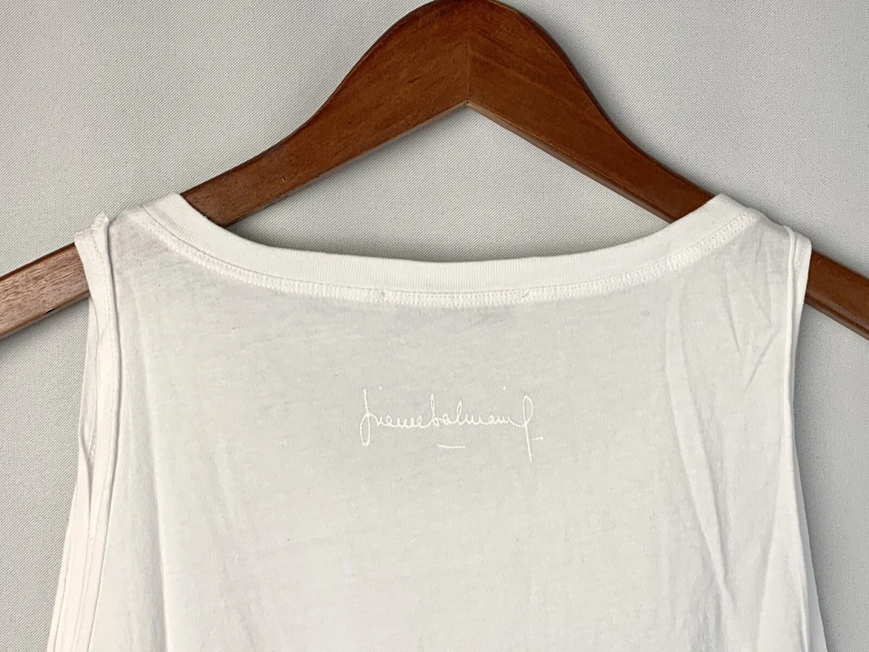 Blusa PIERRE BALMAIN sem mangas branca sólida masculina M - Imagem 4 de 4