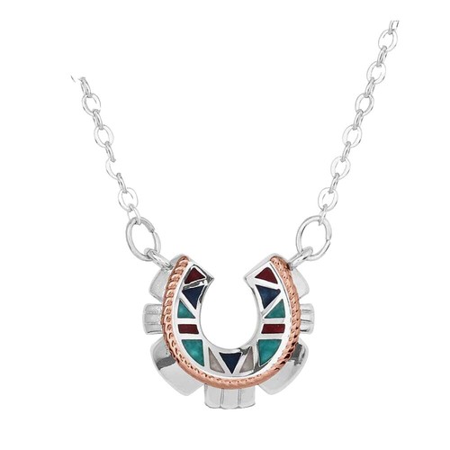 Green Malachite Hexagon Point Charm Tibetan Silver 18 Necklace