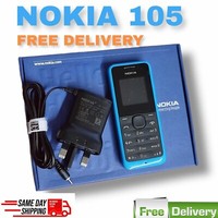 Brand New Nokia 105 SIM Free Unlocked Mobile Phone Cheap Basic BlUE -Full Box)