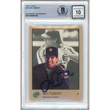 Ken Caminiti Signed 1992 Donruss Studio #33 Astros BGS Auto 10 BAS Slabbed MLB