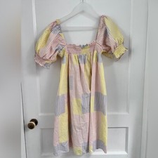 Urban Outfitters Pink Multicolor Stripe Baby Doll Mini Nap Dress Size S