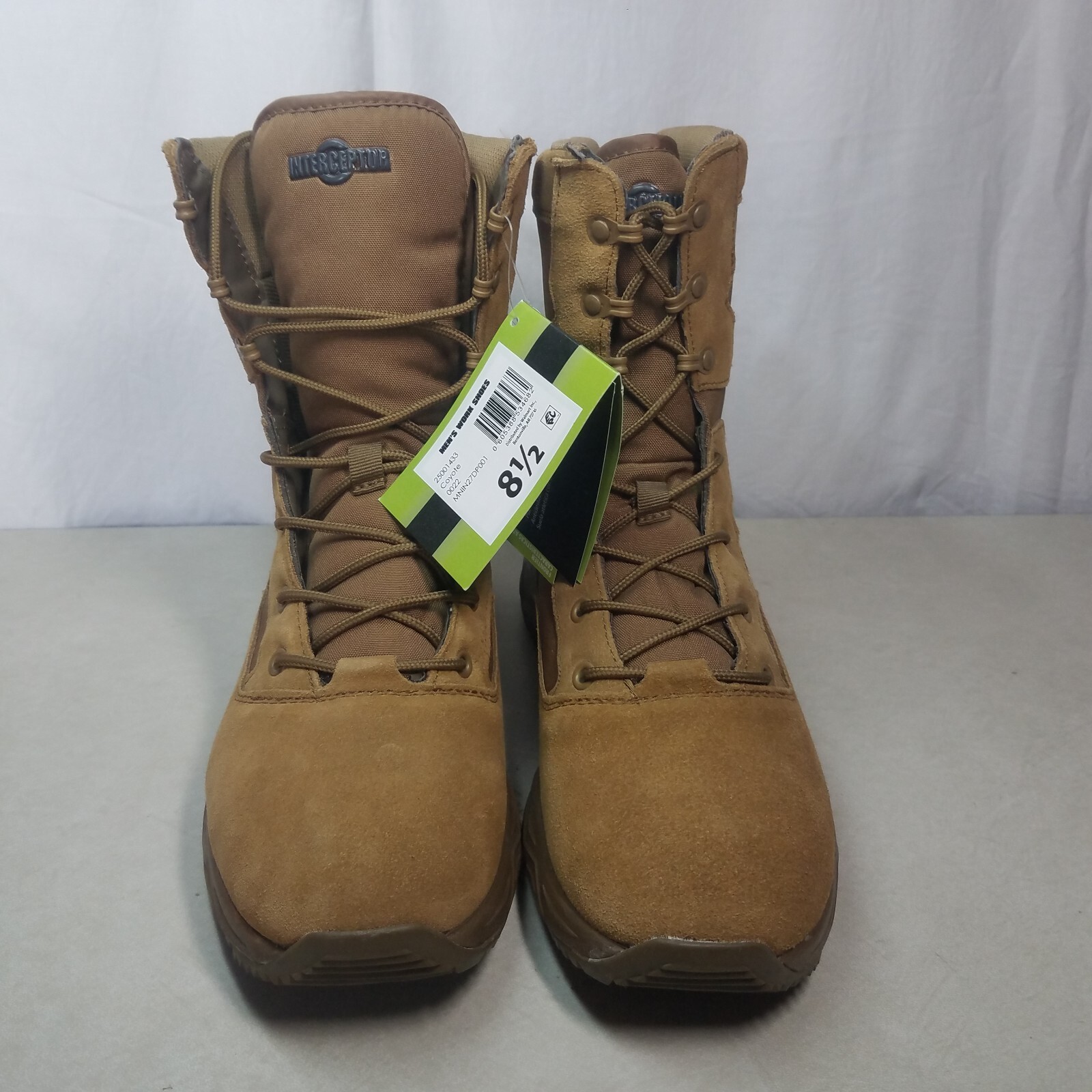 Interceptor Men's Frontier 6" Tactical Work Boots Coyote Size 8.5 New