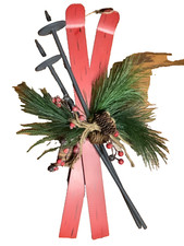 Skis Winter Wall Hanging Decoration Wood Decor