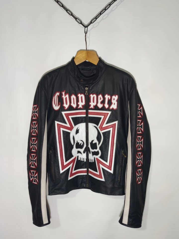 Chaqueta de bicicleta de cuero Choppers Bull de colección Foto 3 de 4