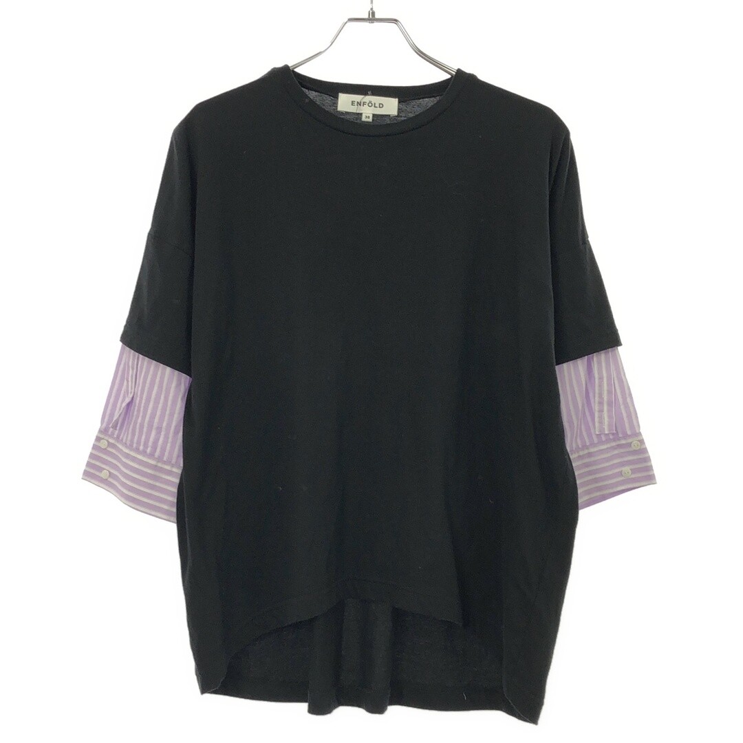 ENFOLD 24SS SHIRT LAYER T-SHIRT 300HS280-2280 BLACK 38 Used ENFOLD 24SS SHIRT LAYER T-SHIRT 300HS280-2280 BLACK 38 Used
