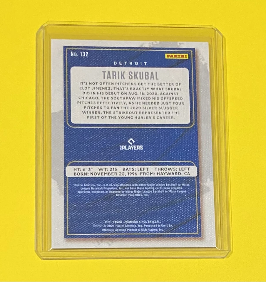 2021 Diamond Kings Tarik Skubal Rookie GRAY FRAME PARALLEL SP Tigers #132 RC 🔥 - Image 2 of 2