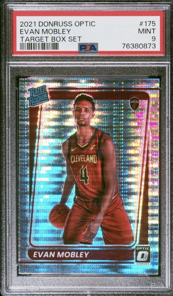 2021-22 Donruss Optic Evan Mobley Target Box Set Pulsar Rated Rookie #175 PSA 9