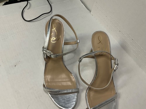 New Women’s size 8 SAM EDELMAN Doran Heeled Sandals silver heels Pump shoes - Picture 3 of 7