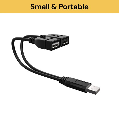Double USB Extension 1Male To 2-Female Y Cable Cord Dual Adapter Splitter Type A - Picture 2 of 11