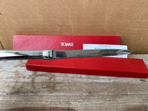 2 Two Towle VTG Letter Opener George Washington Cutlery 8" Stainless NOS USA - Picture 8 of 12