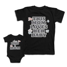 Mom and Baby Matching Outfits This Mom Loves Her Baby Socks I Dad Heart Pacifier