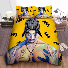 Music Gift For Lovers 2pac Yellow Background Duvet Covers Set (4pcs)