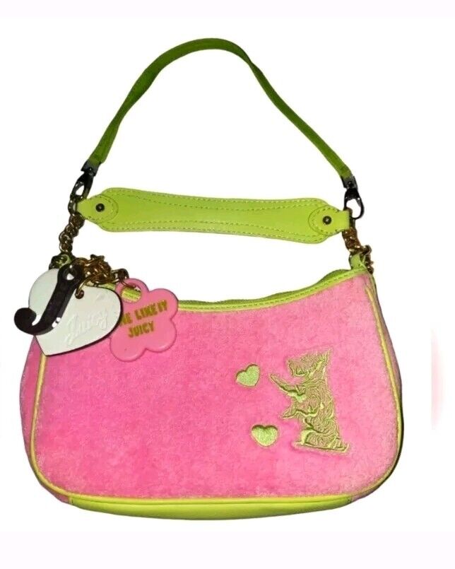 Juicy Couture Y2K Pink & Green Terry Scottie Dog Logo Mini Juicy Couture Y2K Pink & Green Terry Scottie Dog Logo Mini