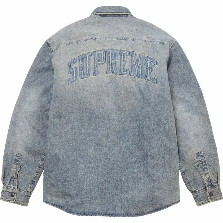 Taille Medium   Chemise de travail denim doublée fausse peau de mouton Supreme FW24 neuve EN MAIN