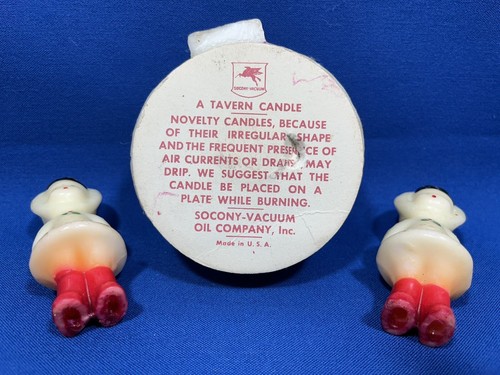 VTG 1960's Unburned TAVERN Christmas Candle Set Igloo & 2 Eskimos Socony Vacuum - Picture 5 of 9